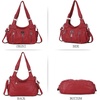 image:imageAngel Kiss Large Purses and Handbags for Women Washed Faux Leather Crossbody Hobo Satchel Shoulder Handbag Tote PurseRed