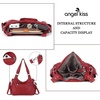 image:imageAngel Kiss Large Purses and Handbags for Women Washed Faux Leather Crossbody Hobo Satchel Shoulder Handbag Tote PurseRed