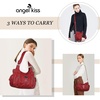 image:imageAngel Kiss Large Purses and Handbags for Women Washed Faux Leather Crossbody Hobo Satchel Shoulder Handbag Tote PurseRed