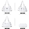 image:imageAngel Kiss Large Purses and Handbags for Women Washed Faux Leather Crossbody Hobo Satchel Shoulder Handbag Tote PurseWhite