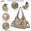 image:imageAngel Kiss Purses and Handbags for Women Washed Vegan Leather Crossbody Hobo Satchel Shoulder Tote Purse1apricot