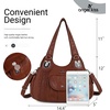 image:imageAngel Kiss Purses and Handbags for Women Washed Vegan Leather Crossbody Hobo Satchel Shoulder Tote Purse1brown