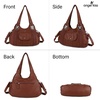 image:imageAngel Kiss Purses and Handbags for Women Washed Vegan Leather Crossbody Hobo Satchel Shoulder Tote Purse1brown
