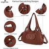 image:imageAngel Kiss Purses and Handbags for Women Washed Vegan Leather Crossbody Hobo Satchel Shoulder Tote Purse1brown