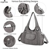 image:imageAngel Kiss Purses and Handbags for Women Washed Vegan Leather Crossbody Hobo Satchel Shoulder Tote Purse1grey