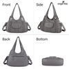 image:imageAngel Kiss Purses and Handbags for Women Washed Vegan Leather Crossbody Hobo Satchel Shoulder Tote Purse1grey