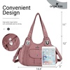 image:imageAngel Kiss Purses and Handbags for Women Washed Vegan Leather Crossbody Hobo Satchel Shoulder Tote Purse1pink
