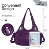 image:imageAngel Kiss Purses and Handbags for Women Washed Vegan Leather Crossbody Hobo Satchel Shoulder Tote Purse1purple