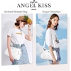 image:imageAngel Kiss Purses and Handbags for Women Washed Vegan Leather Crossbody Hobo Satchel Shoulder Tote Purse1white