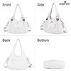 image:imageAngel Kiss Purses and Handbags for Women Washed Vegan Leather Crossbody Hobo Satchel Shoulder Tote Purse1white