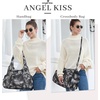 image:imageAngel Kiss Purses and Handbags for Women Washed Vegan Leather Crossbody Hobo Satchel Shoulder Tote Purse7028black Grey