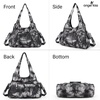 image:imageAngel Kiss Purses and Handbags for Women Washed Vegan Leather Crossbody Hobo Satchel Shoulder Tote Purse7028black Grey