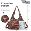 image:imageAngel Kiss Purses and Handbags for Women Washed Vegan Leather Crossbody Hobo Satchel Shoulder Tote Purse7028brown