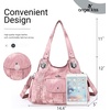 image:imageAngel Kiss Purses and Handbags for Women Washed Vegan Leather Crossbody Hobo Satchel Shoulder Tote Purse7028pink