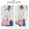 image:imageAngel Kiss Purses and Handbags for Women Washed Vegan Leather Crossbody Hobo Satchel Shoulder Tote Purse7028pink