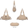 image:imageAngel Kiss Purses for Women Small Hobo Shoulder Bags Vagen Leather MultiPocket Tote Bag with ZipperApricot