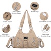 image:imageAngel Kiss Purses for Women Small Hobo Shoulder Bags Vagen Leather MultiPocket Tote Bag with ZipperApricot