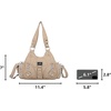 image:imageAngel Kiss Purses for Women Small Hobo Shoulder Bags Vagen Leather MultiPocket Tote Bag with ZipperApricot