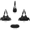 image:imageAngel Kiss Purses for Women Small Hobo Shoulder Bags Vagen Leather MultiPocket Tote Bag with ZipperBlack