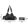 image:imageAngel Kiss Purses for Women Small Hobo Shoulder Bags Vagen Leather MultiPocket Tote Bag with ZipperBlack