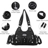 image:imageAngel Kiss Purses for Women Small Hobo Shoulder Bags Vagen Leather MultiPocket Tote Bag with ZipperBlack