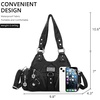 image:imageAngel Kiss Purses for Women Small Hobo Shoulder Bags Vagen Leather MultiPocket Tote Bag with ZipperBlack