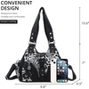 image:imageAngel Kiss Purses for Women Small Hobo Shoulder Bags Vagen Leather MultiPocket Tote Bag with ZipperBlack Leopard