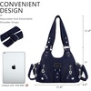 image:imageAngel Kiss Purses for Women Small Hobo Shoulder Bags Vagen Leather MultiPocket Tote Bag with ZipperBlue