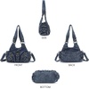 image:imageAngel Kiss Purses for Women Small Hobo Shoulder Bags Vagen Leather MultiPocket Tote Bag with ZipperBlue Denim