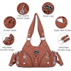 image:imageAngel Kiss Purses for Women Small Hobo Shoulder Bags Vagen Leather MultiPocket Tote Bag with ZipperBrown