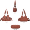 image:imageAngel Kiss Purses for Women Small Hobo Shoulder Bags Vagen Leather MultiPocket Tote Bag with ZipperBrown
