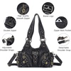 image:imageAngel Kiss Purses for Women Small Hobo Shoulder Bags Vagen Leather MultiPocket Tote Bag with ZipperDenim Black