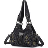 image:imageAngel Kiss Purses for Women Small Hobo Shoulder Bags Vagen Leather MultiPocket Tote Bag with ZipperDenim Black