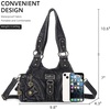 image:imageAngel Kiss Purses for Women Small Hobo Shoulder Bags Vagen Leather MultiPocket Tote Bag with ZipperDenim Black