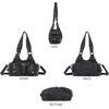 image:imageAngel Kiss Purses for Women Small Hobo Shoulder Bags Vagen Leather MultiPocket Tote Bag with ZipperDenim Black