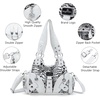 image:imageAngel Kiss Purses for Women Small Hobo Shoulder Bags Vagen Leather MultiPocket Tote Bag with ZipperLeopard White