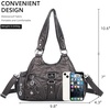 image:imageAngel Kiss Purses for Women Small Hobo Shoulder Bags Vagen Leather MultiPocket Tote Bag with ZipperPewter