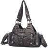 image:imageAngel Kiss Purses for Women Small Hobo Shoulder Bags Vagen Leather MultiPocket Tote Bag with ZipperPewter