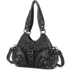 image:imageAngel Kiss Purses for Women Small Hobo Shoulder Bags Vagen Leather MultiPocket Tote Bag with ZipperRetro Black