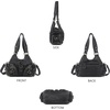 image:imageAngel Kiss Purses for Women Small Hobo Shoulder Bags Vagen Leather MultiPocket Tote Bag with ZipperRetro Black