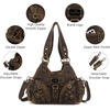 image:imageAngel Kiss Purses for Women Small Hobo Shoulder Bags Vagen Leather MultiPocket Tote Bag with ZipperRetro Brown