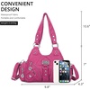 image:imageAngel Kiss Purses for Women Small Hobo Shoulder Bags Vagen Leather MultiPocket Tote Bag with ZipperRose