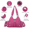 image:imageAngel Kiss Purses for Women Small Hobo Shoulder Bags Vagen Leather MultiPocket Tote Bag with ZipperRose