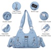 image:imageAngel Kiss Purses for Women Small Hobo Shoulder Bags Vagen Leather MultiPocket Tote Bag with ZipperSky Blue