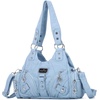 image:imageAngel Kiss Purses for Women Small Hobo Shoulder Bags Vagen Leather MultiPocket Tote Bag with ZipperSky Blue