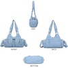 image:imageAngel Kiss Purses for Women Small Hobo Shoulder Bags Vagen Leather MultiPocket Tote Bag with ZipperSky Blue