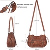 image:imageAngel Kiss Shoulder Bag For Women Multi Pocket Retro Hobo Handbags Satchel Tote BagBrown