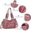 image:imageAngel Kiss Shoulder Bag For Women Multi Pocket Retro Hobo Handbags Satchel Tote BagPink