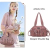 image:imageAngel Kiss Small Purse Handbag for Women Crossbody and Shoulder Bags Multipocket Soft Hobo Purses10pink