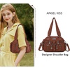image:imageAngel Kiss Small Purse Handbag for Women Crossbody and Shoulder Bags Multipocket Soft Hobo Purses4brown